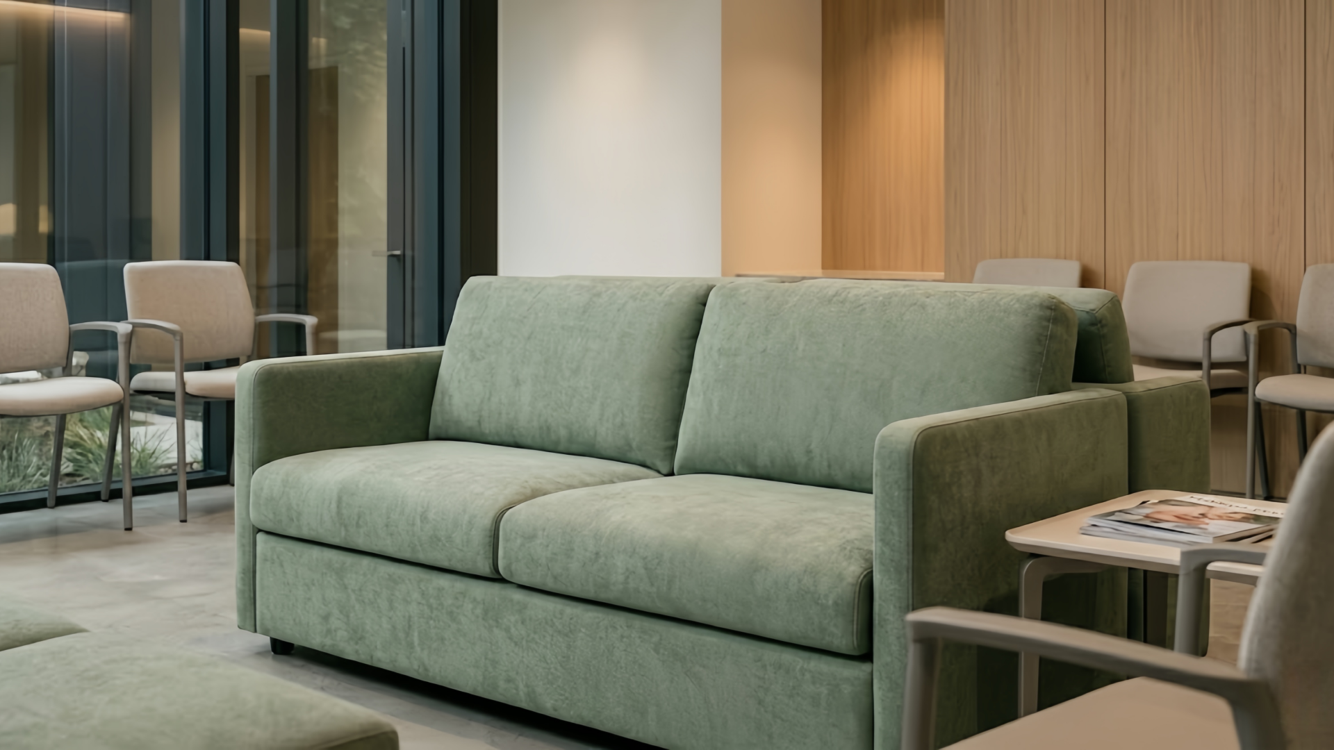 Standard healthcare sofa without sleeper function