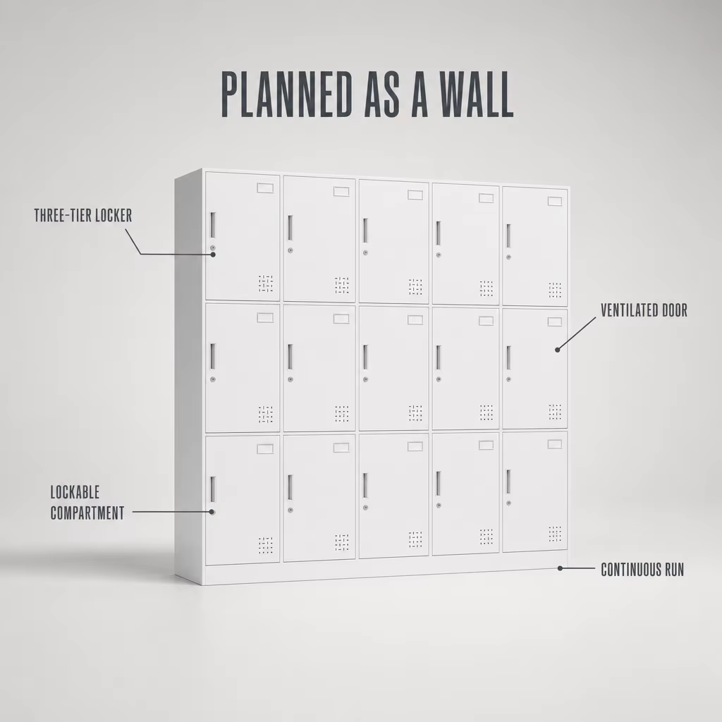 Multi-Compartment Metal Locker Cabinet for Hospital Staff Rooms