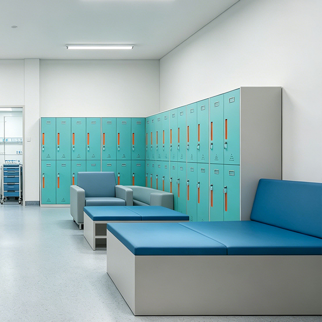Locker Room Furniture for Hospital Staff | Custom Changing Room Solutions