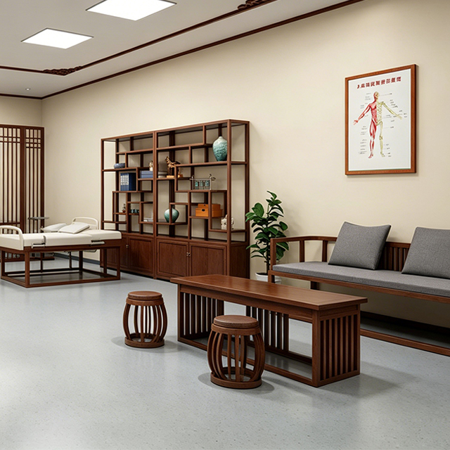 Medicine Clinic Furniture Set - Premium Traditional Chinese Solid Wood TCM Consultation Desks & Acupuncture Treatment Beds