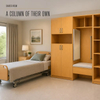Wardrobe with Bench and Mirror for Nursing Home Apartments