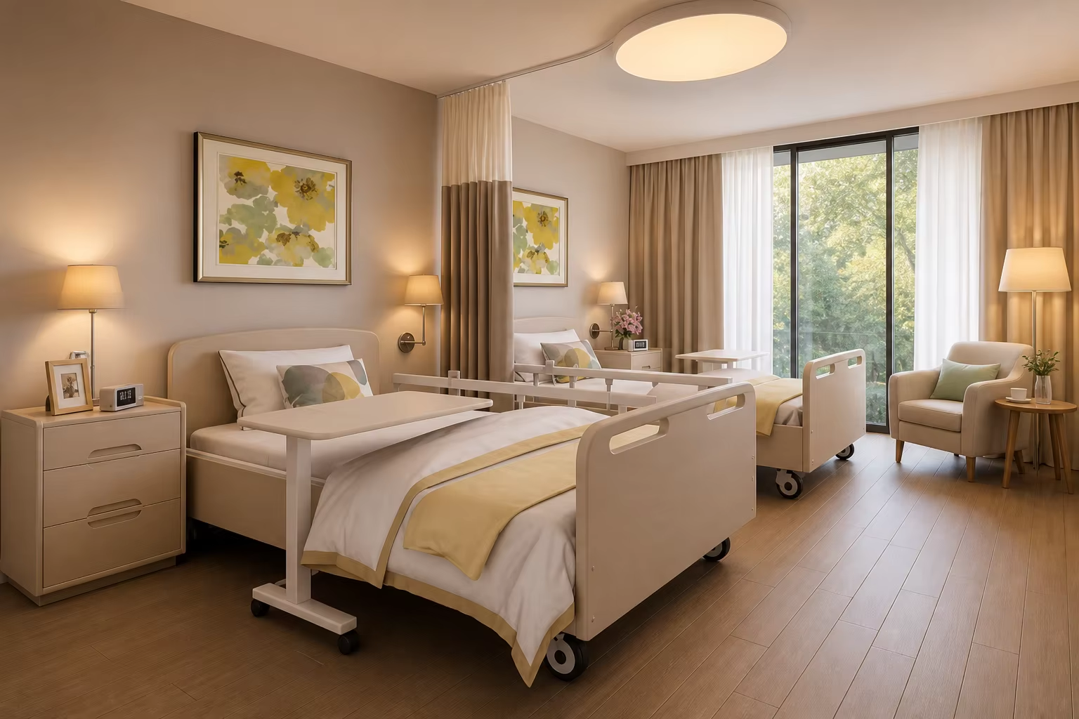 bedside unit per resident two care beds
