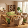 Hospital Waiting Bench with Upholstered Cushion | Solid Wood Medical Seating for Clinics & Nursing Homes