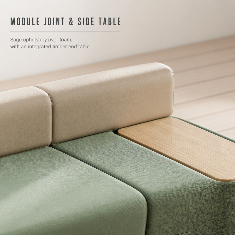 Free-Form Modular Sofa Set for Office Atriums, Hotel Lobbies & Coworking