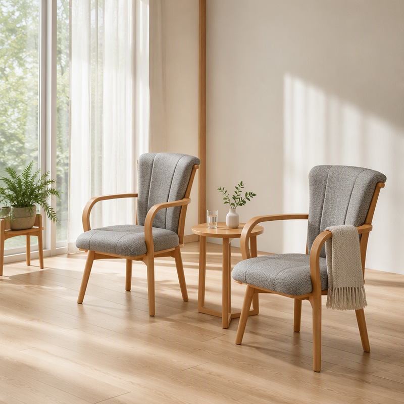 Senior Dining Set for Care Homes Elderly Dinning Swivel Chairs and Petal Tables