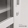 Glass Door Metal Filing Cabinet with Lockable Steel Doors