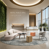 Organic Curve Lounge Sofa Set with Moveable Poufs for Public Areas