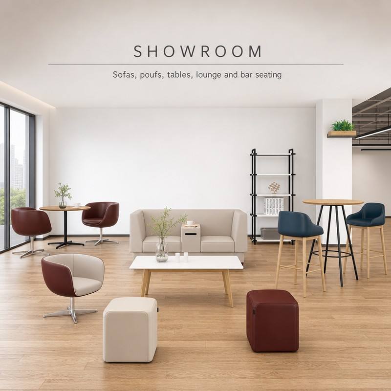 Leather Office Sofa & Lounge Seating Set for Office Rest Areas