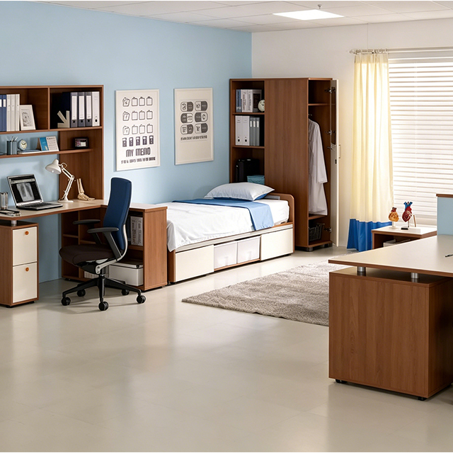 Modular Hospital Locker Room Furniture | Custom Medical Staff Changing Cabinets