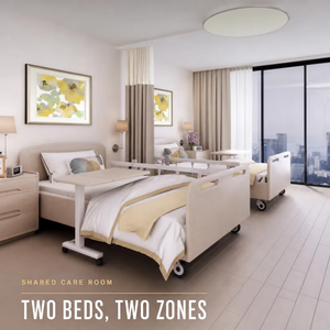 Shared Care Bedroom Furniture Set with Two Care Beds and Wardrobe