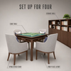 Chess and Card Room Furniture Set with Mahjong Table and Armchairs