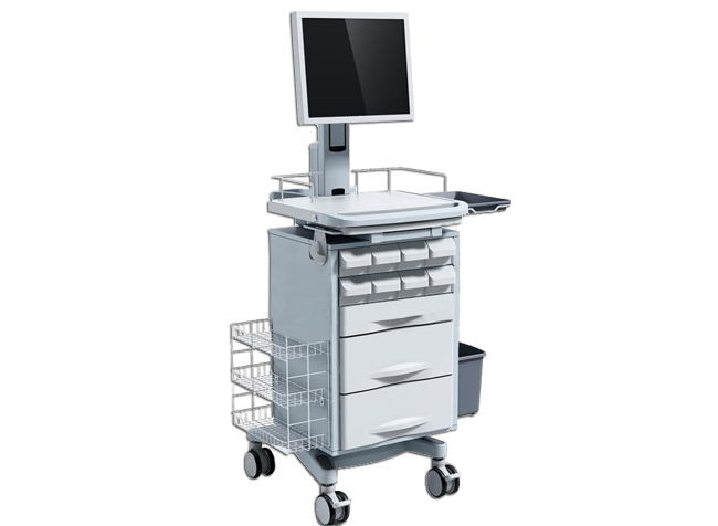Rolling Medical Supply Computer Carts with Drawers on Wheels 