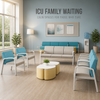Modular Healthcare Waiting Seating System with Antimicrobial Upholstered Armchairs for Medical Clinics