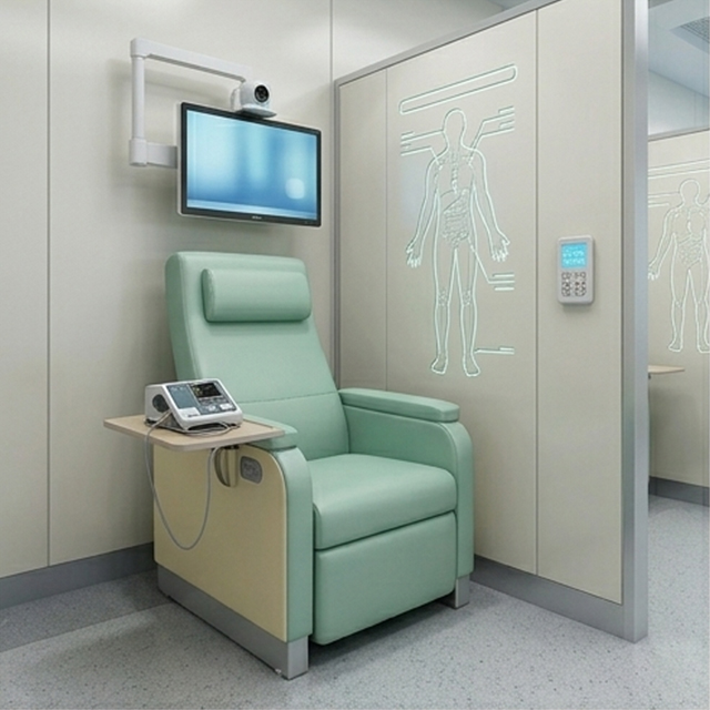 Modern Ergonomic Medical Infusion Chair with Adjustable Footrest for Hospital Clinics