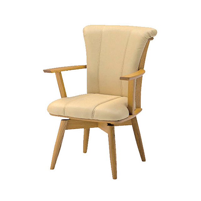 Ergonomic Senior Care Chair with Wooden Armrests | High Back Healthcare Dining & Patient Armchair