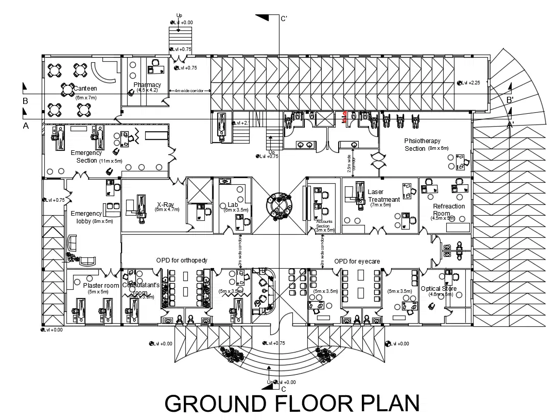HospitalGroundFloorPlanAutoCADDrawingDownloadDWGFileMonOct2020101135