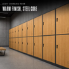 Wood Grain Metal Locker Cabinet with Ventilated Lockable Doors