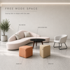 Organic Curve Lounge Sofa Set with Moveable Poufs for Public Areas
