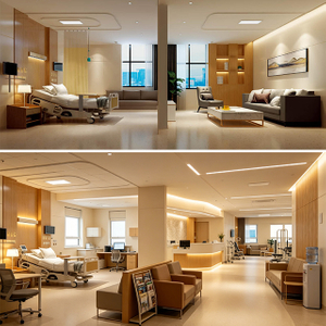 Luxury VIP Hospital Suite Furniture Set - Eco-Friendly Timber Wooden Medical Ward Beds & Patient Room Cabinets