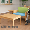 Public Lounge Seating with Barrier-Free Layout and Low Coffee Tables