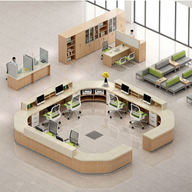 Modern Modular U-Shaped Nursing Station for Hospital Reception - Custom Antimicrobial Medical Service Desk Manufacturer