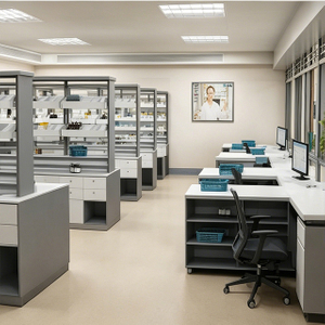 Hospital Medicine Dispensing Counter - Modular Integrated Pharmacy Service Station