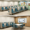 Privacy Hospital Infusion Seating with Integrated Equipment Channel and Antimicrobial Fabric