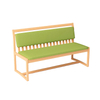 Hospital Waiting Bench with Upholstered Cushion | Solid Wood Medical Seating for Clinics & Nursing Homes
