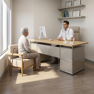 Healthcare Wooden Armchair with Cane Holder for Elderly Care & Hospital Patient Rooms