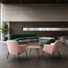 Green Curved Arc Sofa & Upholstered Bench Seating for Office Public Areas
