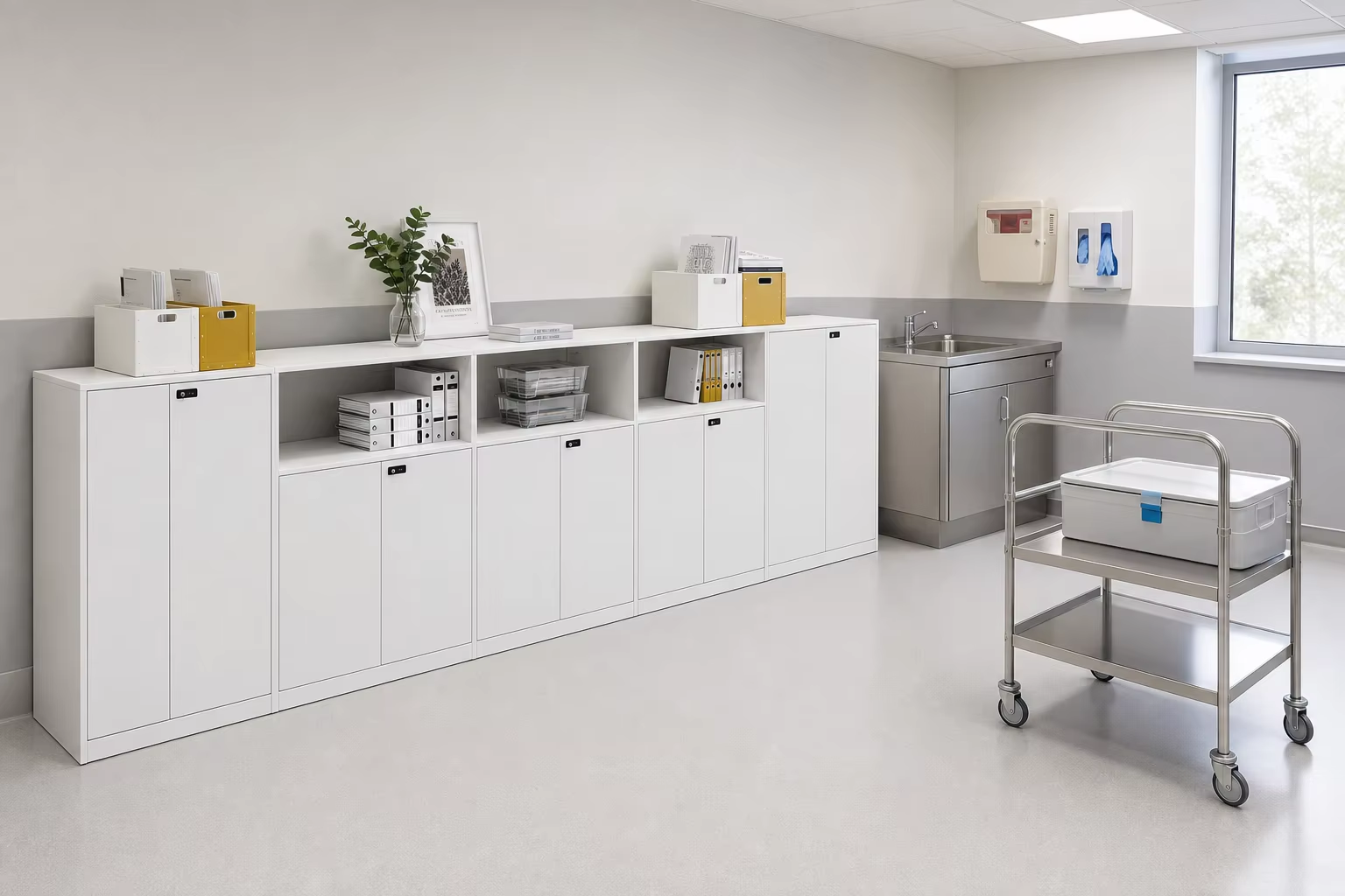 lockable steel storage cabinet for clinic records Digital Code Lock Storage Cabinet