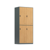 Wood Grain Metal Locker Cabinet with Ventilated Lockable Doors