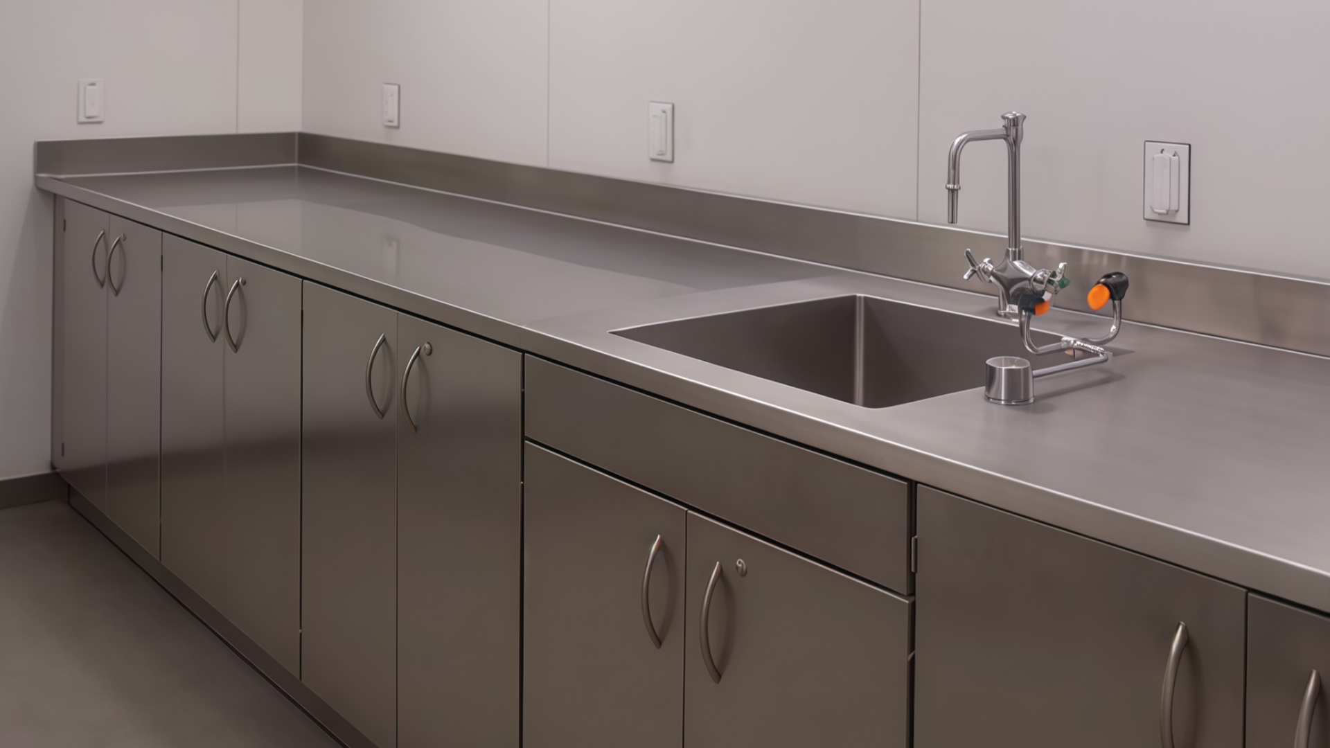medical cabinets with sink