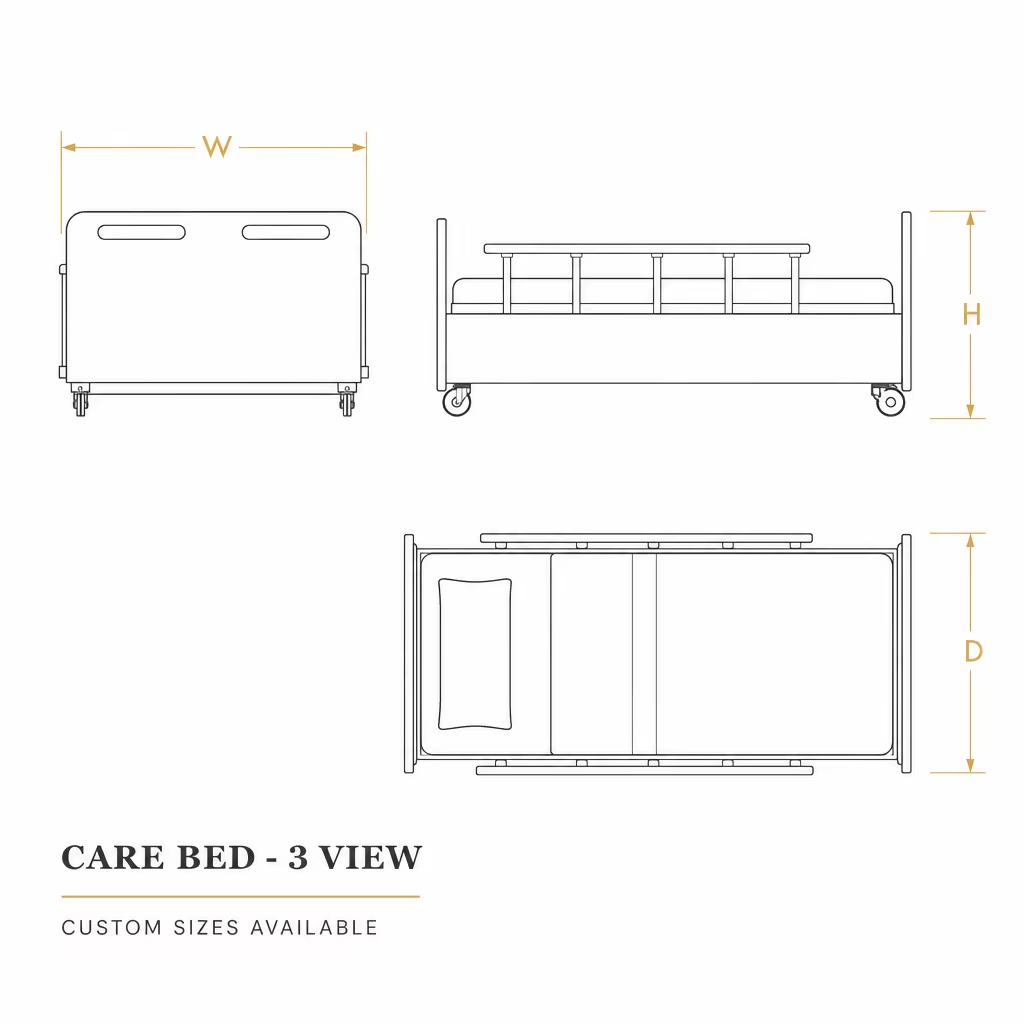Shared Care Bedroom Furniture Set with Two Care Beds and Wardrobe