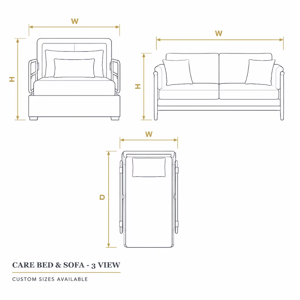Assisted Living Bedroom Furniture with Care Bed, Sofa and Wardrobe