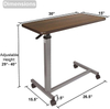 Heavy-duty Height Adjustable Hospital Bed Table For Bed And Recliner Chair