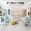Modular Healthcare Waiting Seating System with Antimicrobial Upholstered Armchairs for Medical Clinics