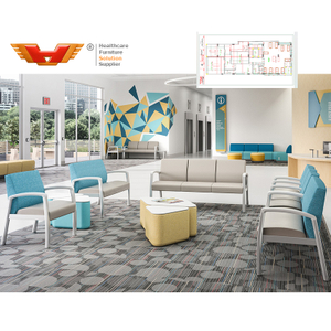 Modular Healthcare Waiting Seating System with Antimicrobial Upholstered Armchairs for Medical Clinics