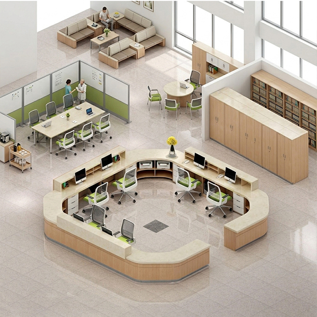 Modern Modular U-Shaped Nursing Station for Hospital Reception - Custom Antimicrobial Medical Service Desk Manufacturer