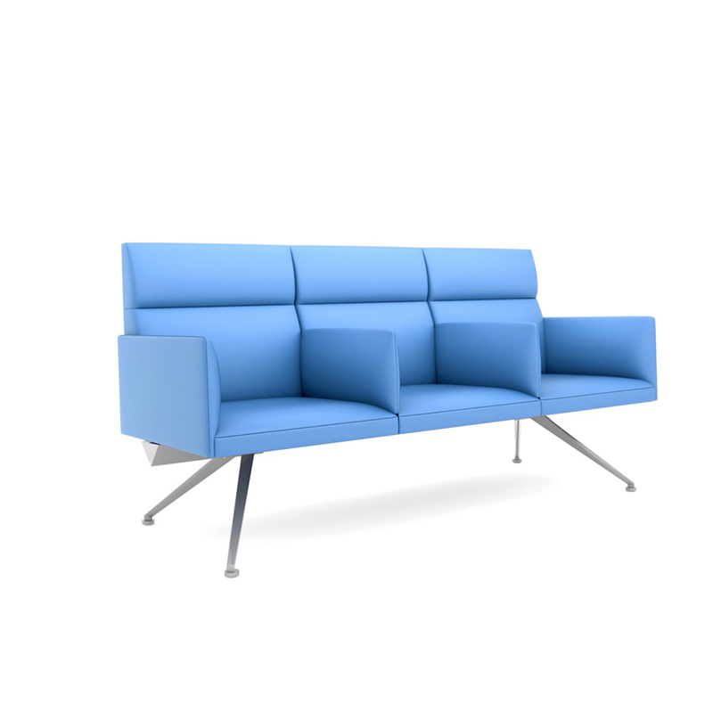 Hospital Waiting Room Chairs - 3-Seater PU Leather Reception Bench for Medical Lobby