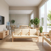 Hospital Waiting Sofa with Armrest Dividers | Solid Wood Medical Lounge Seating for Clinics & Senior Living