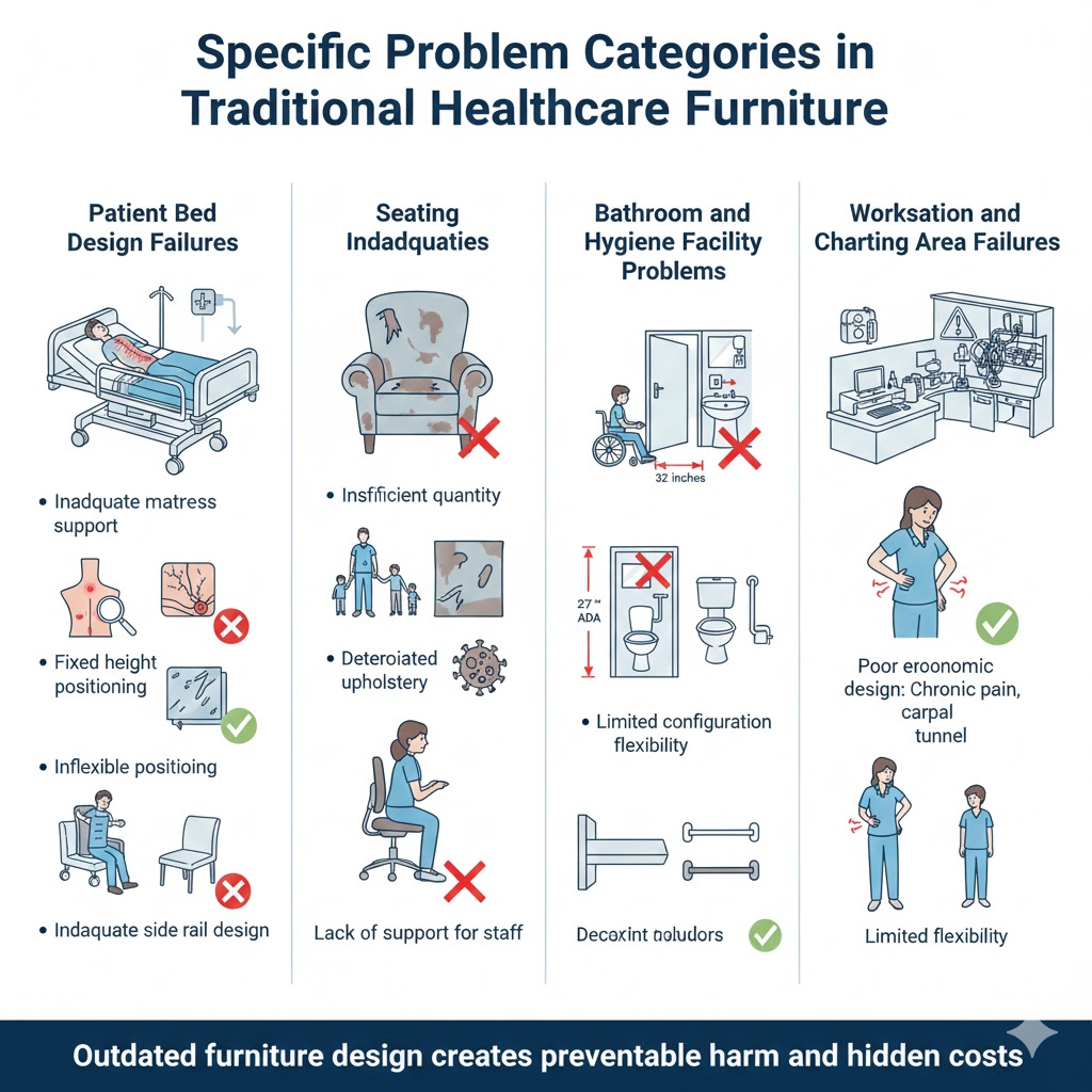 Specific Problem Categories in Traditional Healthcare Furniture