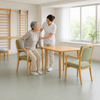 Senior Dining Set for Care Homes Elderly Dinning Swivel Chairs and Petal Tables