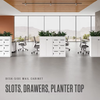 Desk-Side Mail Cabinet Combination with Drawers and Planter Top