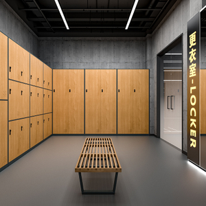 Wood Grain Metal Locker Cabinet with Ventilated Lockable Doors