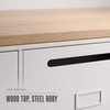 Metal Locker Cabinet with Numbered Slots and Wood Top