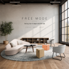 Organic Curve Lounge Sofa Set with Moveable Poufs for Public Areas