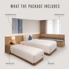 Hotel Style Twin Room Furniture Package with Built-In Headboard Wall