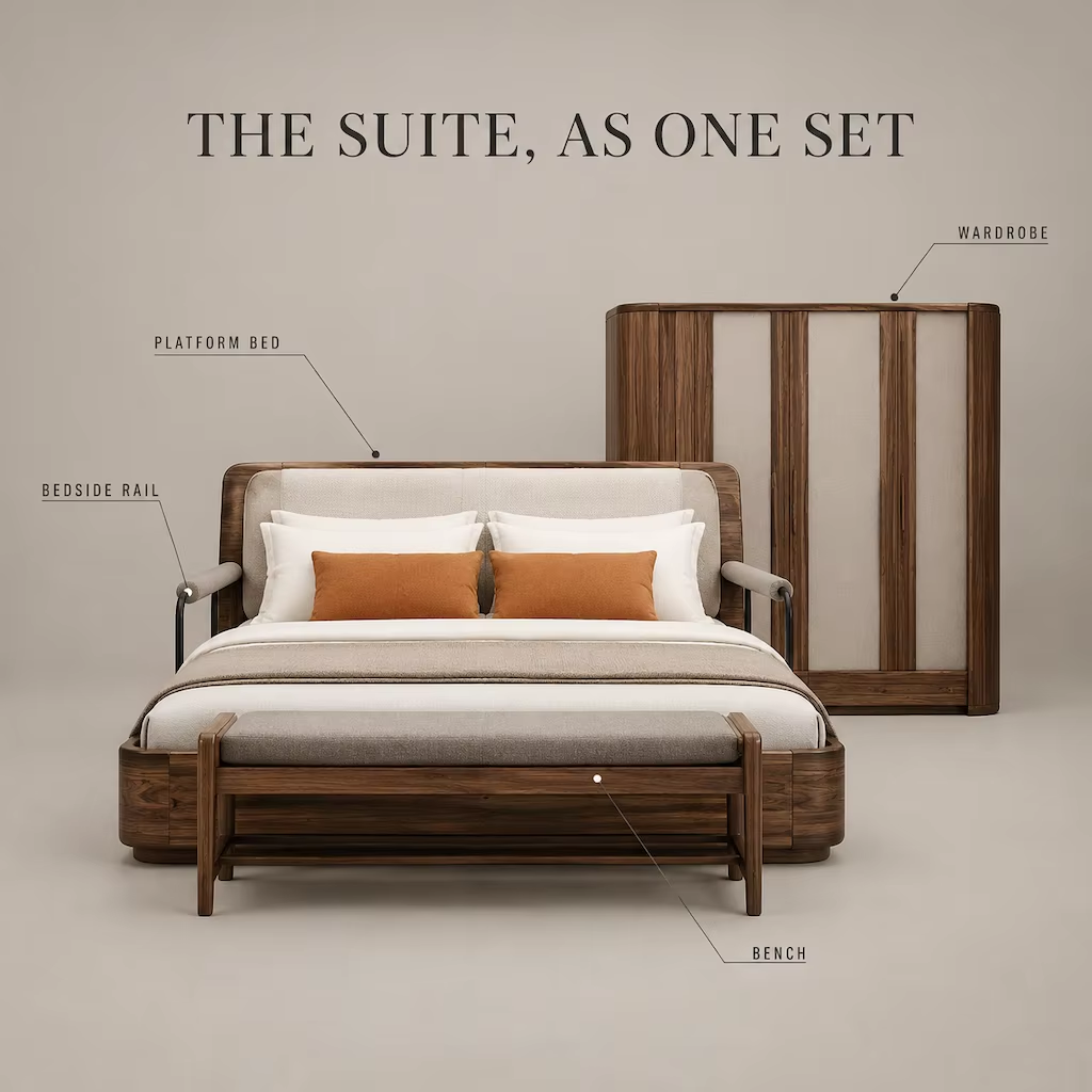 Modern Chinese Style VIP Suite Bedroom Furniture with Rounded Corners