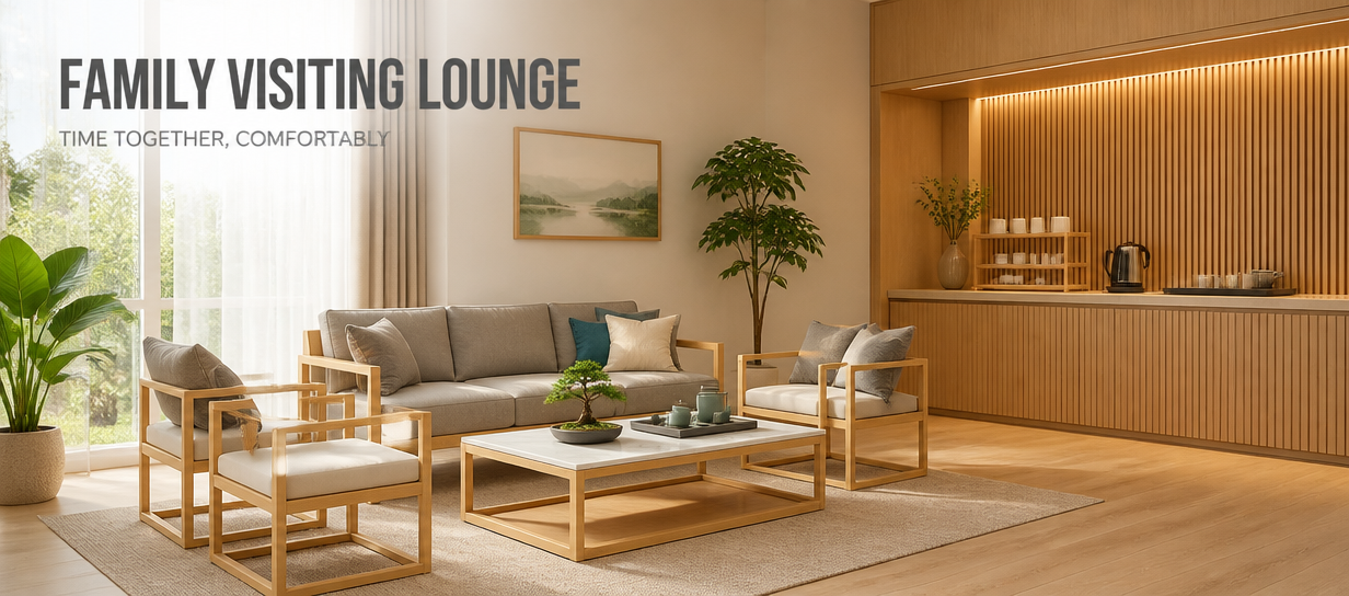 FAMILY VISITING LOUNGE TIME TOGETHER, COMFORTABLY
